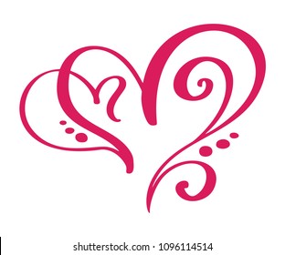 Heart love sign forever for Happy Valentines Day. Infinity Romantic symbol linked, join, passion and wedding. Template for t shirt, card, poster. Design flat element. Vector illustration.