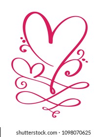 Heart love sign forever for Happy Valentines Day. Infinity Romantic symbol linked, join, passion and wedding. Template for t shirt, card, poster. Design flat element. Vector illustration.