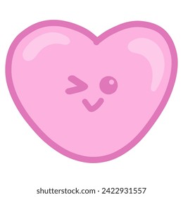 Heart Love Sign Kawaii Cartoon Doodle Drawing Vector Illustration