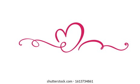 Heart love sign logo. Design flourish element valentine card for divider. Vector illustration. Infinity Romantic symbol wedding. Template for t shirt, card, poster.