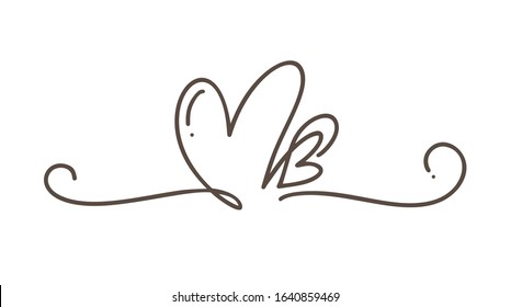 Heart love sign logo. Design flourish element valentine card for divider. Vector illustration. Infinity Romantic symbol wedding. Template for t shirt, card, poster.