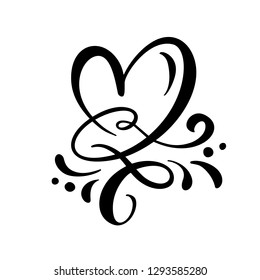 Heart love sign Vector illustration. Romantic symbol linked, join, passion and wedding. Design flat element of valentine day. Template for t-shirt, card, poster