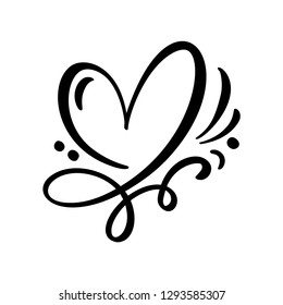 Heart love sign Vector illustration. Romantic symbol linked, join, passion and wedding. Design flat element of valentine day. Template for t-shirt, card, poster