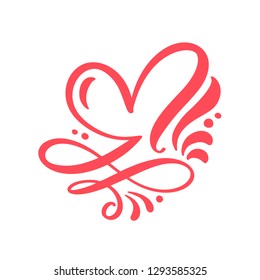 Heart love sign Vector illustration. Romantic symbol linked, join, passion and wedding. Design flat element of valentine day. Template for t-shirt, card, poster