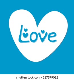 Heart and love simple card