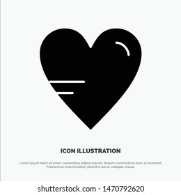 Heart, Love,  solid Glyph Icon vector. Vector Icon Template background