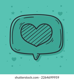 heart love in speech bubble icon