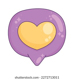 Herzliebe in der Sprechblase Symbol