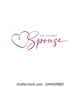 Heart Love with Spuse Lettering Typography for Wedding Anniversary Quotes logo design