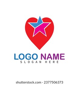 heart love star logo company bussines