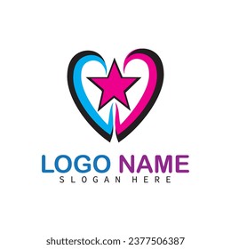 heart love star logo company bussines