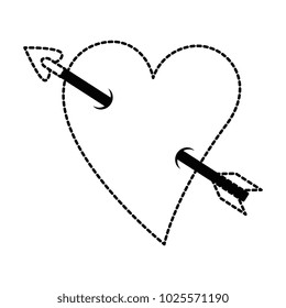 heart love sticker art with arrow