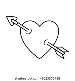heart love sticker art with arrow