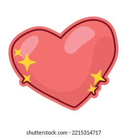 heart love sticker retro style icon