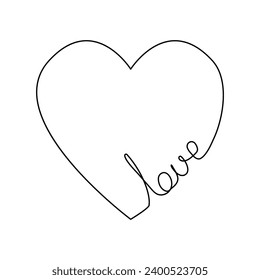 Corazón. símbolo de amor. Dibujo continuo de líneas. Ilustración vectorial. EPS 10.