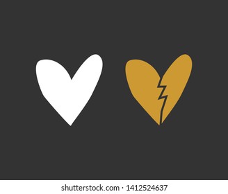 Heart love symbol design concept element vector. Valentine hearth design illustrator element for valentine day, gift, wedding, icon.