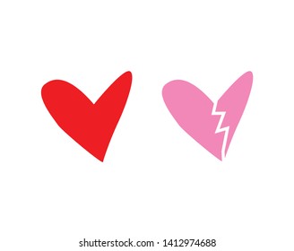 Heart love symbol design concept element vector. Valentine hearth design illustrator element for valentine day, gift, wedding, icon.