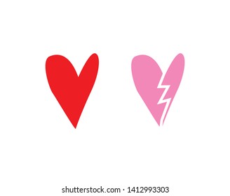 Heart love symbol design concept element vector. Valentine hearth design illustrator element for valentine day, gift, wedding, icon.