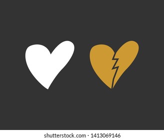 Heart love symbol design concept element vector. Valentine hearth design illustrator element for valentine day, gift, wedding, icon.