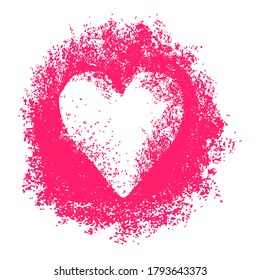 Heart (love symbol) in grungy textured stamp decoration - isolated vector element