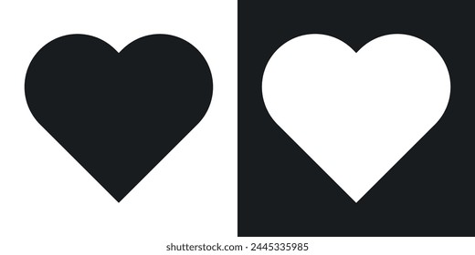Heart and Love Symbol Icon Set. Valentine and Wedding Celebration Signs.