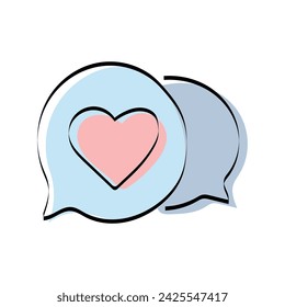 A heart. love. a symbol of love. red. guy. young woman. to stretch out. arm. valentine card. the icon. doodle. colored. vector. on a white background. flat.