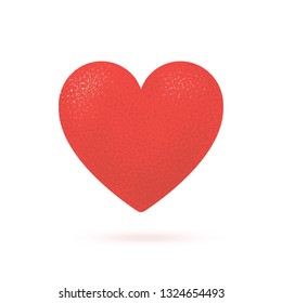 Heart, love symbol, Red vector 3d illustration isolated on white. Cute valentines day sign.