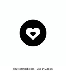 Heart Love Symbol for Valentine Romance | Vector Isolated Graphic | Flat Decoration Sign | Modern Minimal Logo Template | Abstract Clipart