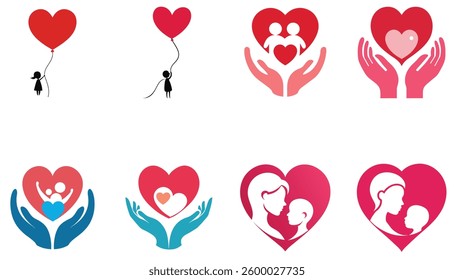 Heart and Love Symbols Representing Care, Charity, and Family Support