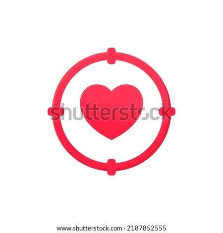 Heart love target icon. Illustration vector