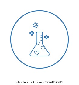 Heart love test tube icon | Circle version icon |