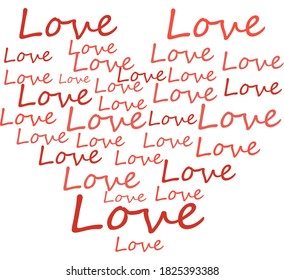 heart with love text valantine's day
