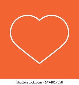 Heart, Love, thin lines web and social media icon, stock vector illustration, EPS10.
