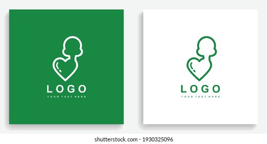 Heart Love Tree Nature Icon Symbol Logo. Modern logo icon template vector design