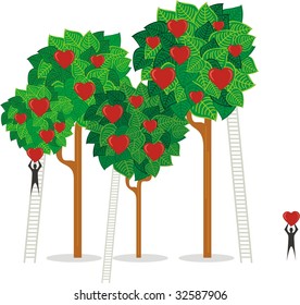 heart love trees