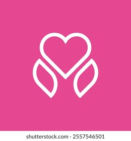 Heart or love and two caring hands logo design. Modern style logo.
