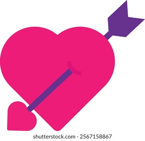 Heart Love Valentine Icon Vector Flat Illustration