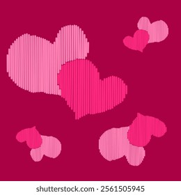 heart love valentine ikat abstract artwork seamless geometric pattern printed background fabric wallpaper hand drawn line
