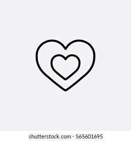 heart love valentine romantic line icon