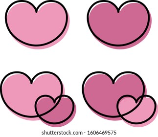 heart love valentine set vector