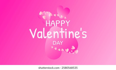 HEART, LOVE VALENTINES DAY GRADIENT PINK BACKGROUND ILLUSTRATION DESIGN VECTOR GOOD FOR GREETING CARD, COVER DESIGN