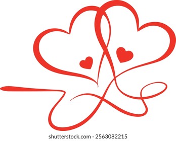 Heart, love valentine's day red heart vector art illustration