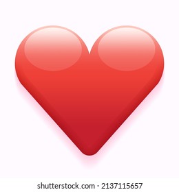 Heart Love Valentines Day Sign Symbol Isolated Love Peaceful Caring Empathy Sympathy Concept Cartoon Vector 3d reflect Illustration
