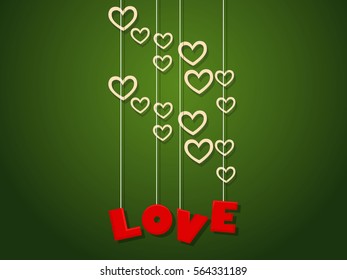 Heart Love Valentine's day Vector on Background