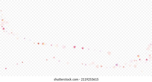 Fondo vectorial de amor cardíaco. Marco de San Valentín. Confeti de corazones rosados. Símbolos de amor dispersos. Forma cardíaca al azar sobre fondo transparente. Hermosa Invitación, Ilustración De Tarjeta De Saludo.
