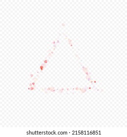 Heart love vector background. Valentine frame. Pink hearts confetti. Scattered love symbols. Random falling heart shape on transparent background. Beautiful Invitation, Greeting Card Illustration.