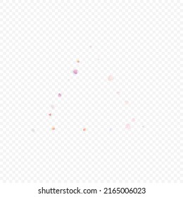 Heart love vector background. Valentine frame. Pink hearts confetti. Scattered love symbols. Random falling heart shape on transparent background. Beautiful Invitation, Greeting Card Illustration.