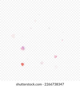 Fondo vectorial de amor cardíaco. Marco de San Valentín. Confeti de corazones rosados. Símbolos de amor dispersos. Forma cardíaca al azar sobre fondo transparente. Hermosa Invitación, Ilustración De Tarjeta De Saludo.
