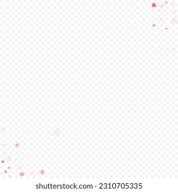 Heart love vector background. Valentine frame. Pink hearts confetti. Scattered love symbols. Random falling heart shape on transparent background. Beautiful Invitation, Greeting Card Illustration.