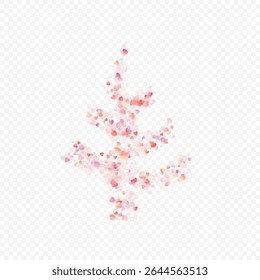 Fondo de Vector de amor de corazón. Marco de San Valentín. Confeti de corazones rosados. Símbolos de amor dispersos. Forma de corazón que cae al azar en fondo transparente. Hermosa invitación, ilustración de tarjeta de felicitación.